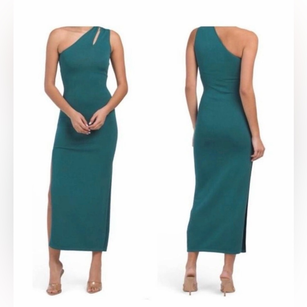 Torn by Ronny Kobo Teal One-Shoulder Dress